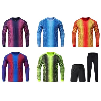 Custom Any Team Long Sleeve Goalkeeper Uniform Set Men Kids Football Goalkeeper Jersey Sponge Protector Sports Soccer Wear