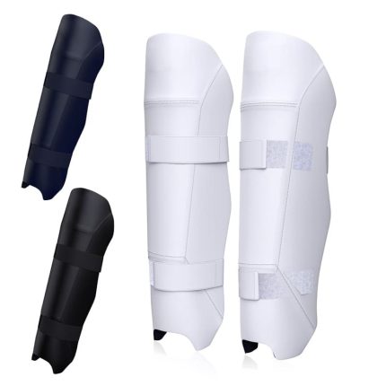 Cricket Keeping Shin Guards Wicket Keeper Pads Protective Gear for Batter's Height (4'5" - 5'3") Cricket Wicket Keeping Pads Super Slim Gear Comes with a 3-inch Strap (White, Youth)